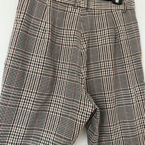 High-waisted Plaid Trousers